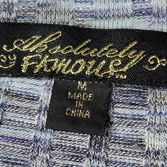 Absolutely Famous 3/4 Sleeve Pull-Over Tunic Womens Medium Bluish-Gray Knit Top - Picture 3 of 7